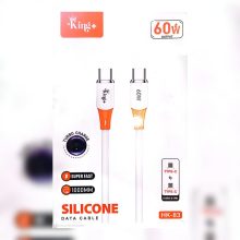 کابل دوسر تایپ سی کینگ پلاس تمام سلیکون مدل hk-83توان 60وات طول 1متر