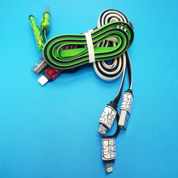 کابل شارژ دوکاره microusb -لایتینگ به طول 1 متر