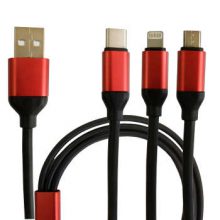 کابل تبدیل USB به microUSB/لایتنینگ/USB-C مدل 3In1 به طول 1.2 متر