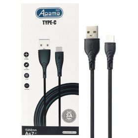 کابل فست شارژر Apama 369 AC7 3A Type-C 1.5m