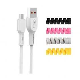 کابل تبدیل USB به MICROUSB اسکای دلفین مدل S58V طول 1متر به همراه 4عدد محافظ کابل