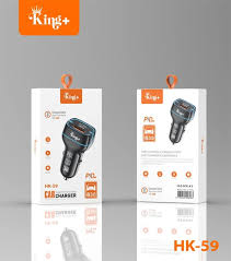 فندکی شارژ اورجینال2پورت USB/PD 38W فست King plus HK-59(عمده)